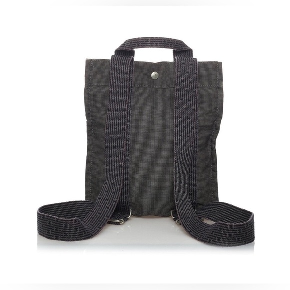 HERMES Canvas Herline Backpack Grey with a lock no key - Picture 1 of 15